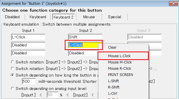 how to assign l and r keys to emulator mac